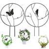 1Pc Garden Plant Support Stake Stand Round Vine Climbing Rack Ironheart-Shaped Flower Plant Trellis Support Frame Garden Tools