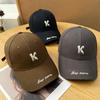 K Letter Embroidered Hard Top Sunshade Baseball Cap Men's Spring and Summer Wide Brim Showing Face Small Sunscreen Versatile Cap