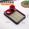 Japanese Style Cold Noodle Dish Paired with Bamboo Mat Plate and Japanese and Korean Tableware