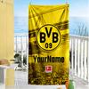 Borussia Dortmund Customize Text Beach Towel Quick-Dry Soft Microfiber Ideal for Travel Outdoor Swim Pool Yoga Surf Camping Hiking Gym Gift Holiday