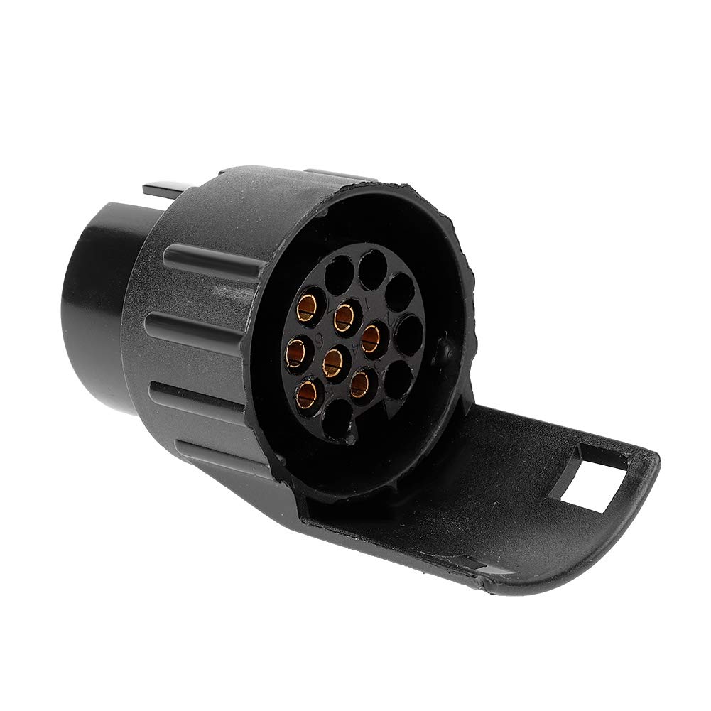 Duokon ABS 7 bis 13 Pin Anhänger LKW Wohnwagen Anhängersteckdose Stecker Konverter Adapter (Schwarz)