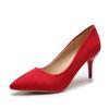 High Heeled Shoes with Pointed Toes and Thin Heels Versatile Suede Sole