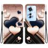 Handmade PU Leather Flip Case for Oppo Reno11 F/Oppo F25 Pro Anti-Slip Shockproof Cover with Wrist Strap & Heart/Rose Cat Designs