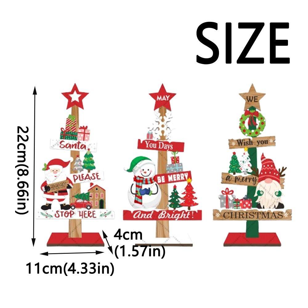 3Pcs/set Household Christmas Wooden Ornaments Creative Christmas Decoration Tabletop Ornamen