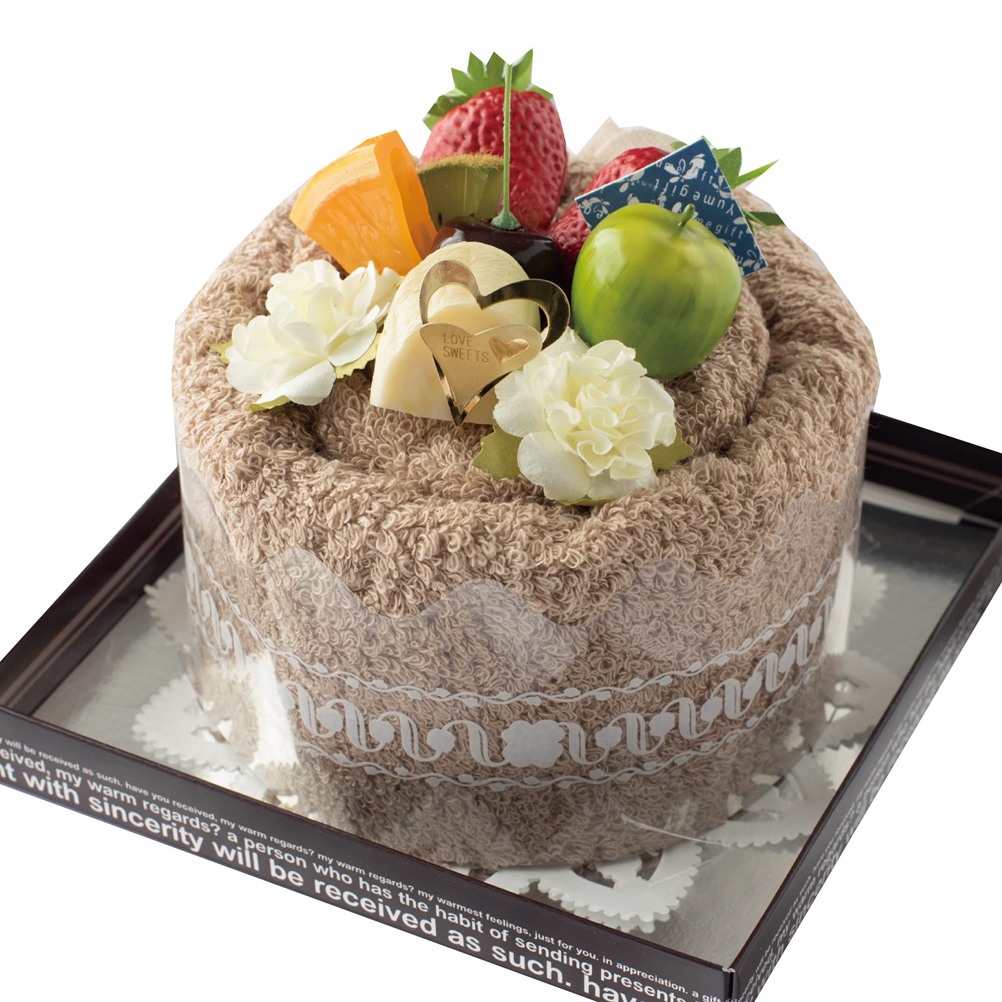

Senshu Towel Fruit Towel Cake, Birthday Cake, Present, Towel Gift, Handmade in Japan (Mocha)