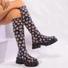 Fashion Chunky Platform Knee High Boots Women Autumn Winter Fashion Elastic Knit Socks Boots Woman Thick Sole High Tube Long Botas Mujer