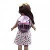 Girl Schoolbag 18inches Doll Backpack Pink Silver Mini Knapsack Fashion Doll Backpack  Kids Gifts