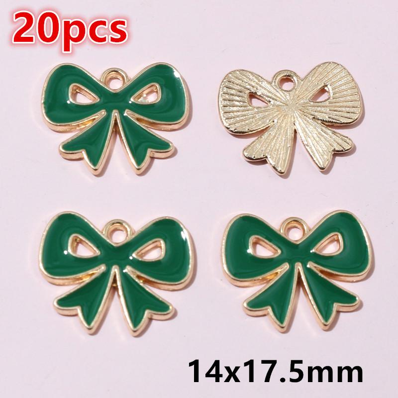 10-20pcs Bow Charms Pendant Enamel Alloy Metal Craft DIY Jewelry Making Accessories Findings for Earrings Necklace Bracelets