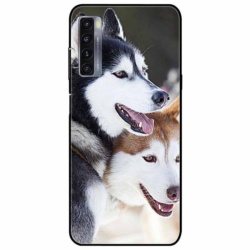 For TCL 20L Plus Case 20L+ Silicone Soft Shockproof TPU Back Cover for TCL 20S 20L Case Black Bumper Painted Funda TCL20S Capa