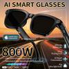 Occhiali Intelligenti con Fotocamera da 8MP Registrazione Foto Video HD Traduzione AI Lenti Fotocromatiche Chiamate Bluetooth Musica Assistente Vocale Occhiali Batteria da 300mAh Unisex