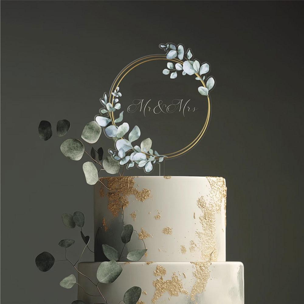 Acrylic Wedding Cake Toppers Multicolor Cake Decorative Card Baking Ornament