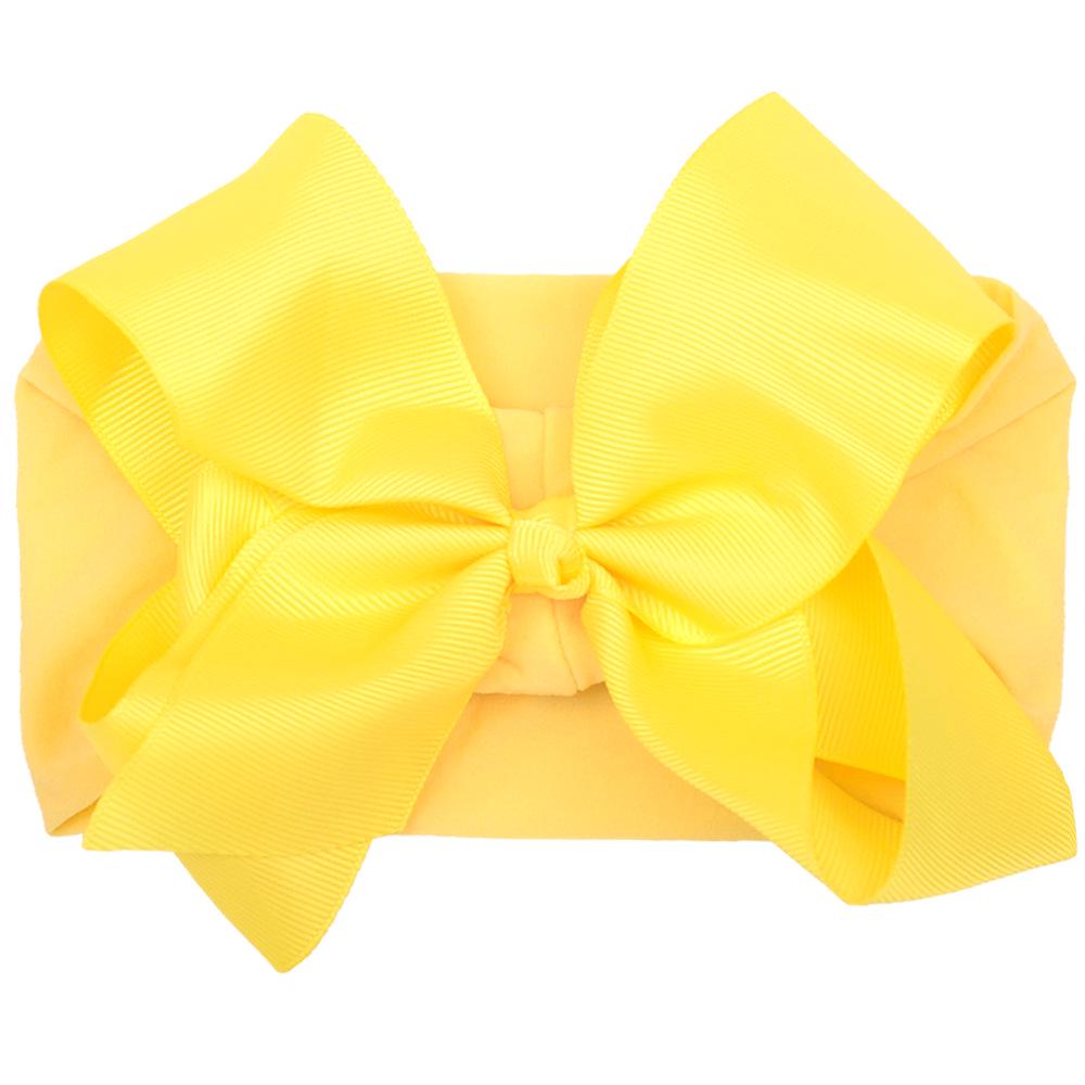 European 6-Inch Elastic Baby & Parent-Child Headband - Solid Color Bow Nylon Hair Accessory