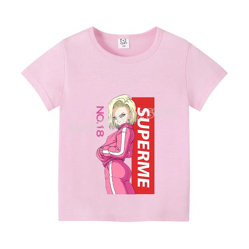 Dragons Ball Z T-shirt Goku Cartoon Anime Figures Short Sleeves Casual Kid Tee Y2K Round Neck Top Boy Summer Child Clothing Gift