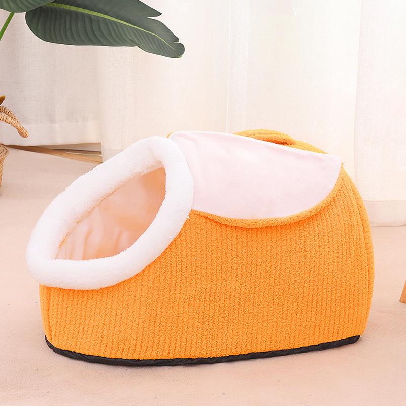 All-Season Washable Pet Bed: Cozy Enclosed Nest for Cats & Dogs