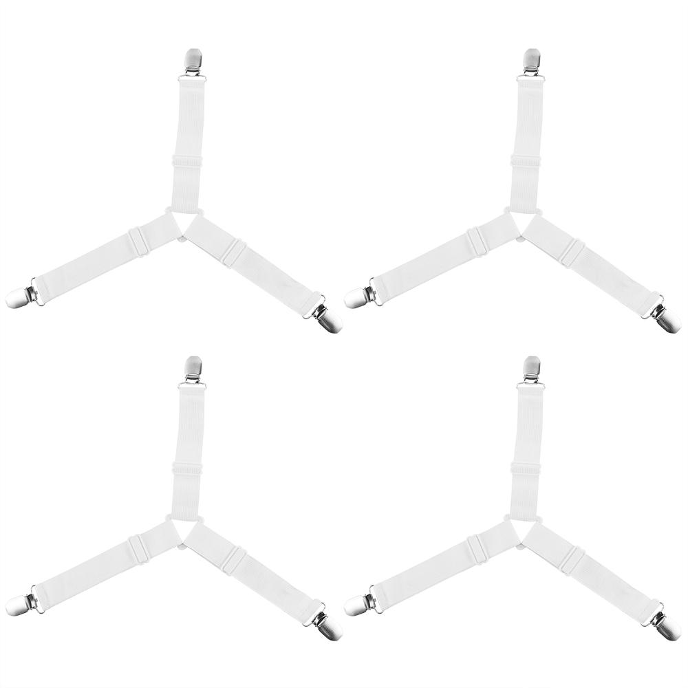 

4 шт. Трикутної постільної білизни Підтяжки для ліжка Затискачі для простирадла Кнопка для ліжка Легке регулювання Пряжки Застібка для матраца Тримачі Захвати чорний