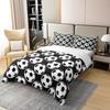 Black and White Football Three-piece Quilt Cover 3D Digital Printing Bedding Set Bed Cover
