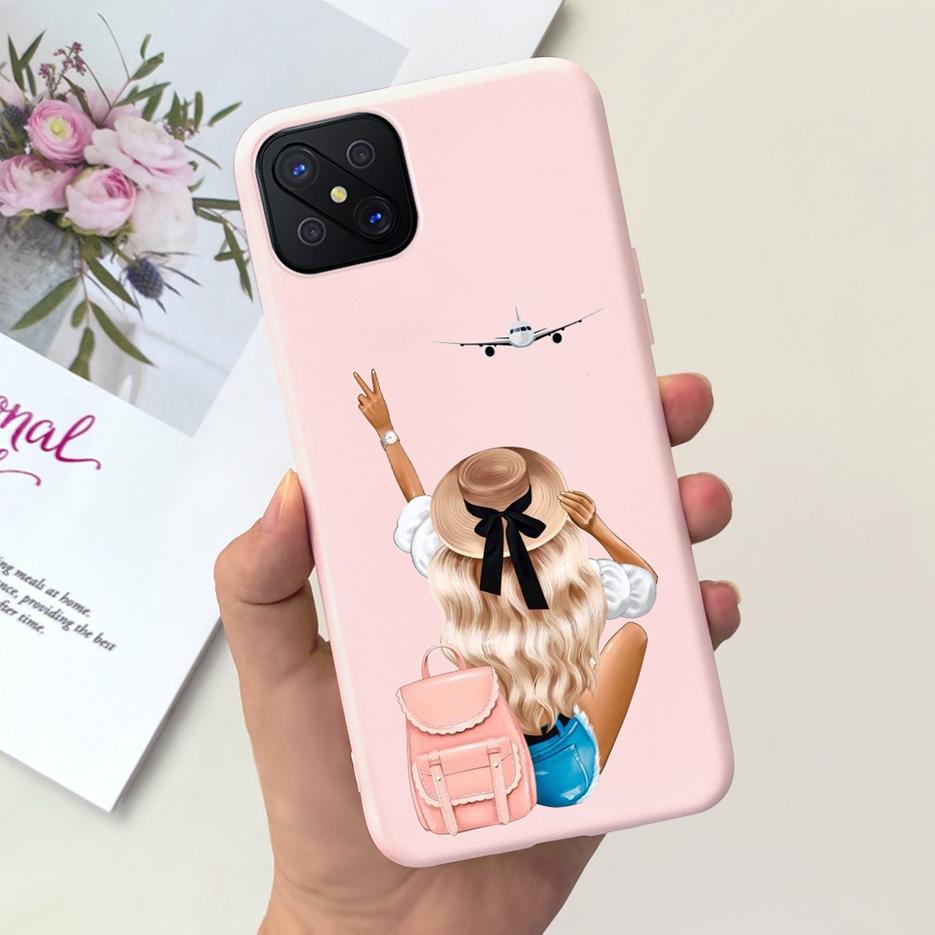 For Oppo Reno 4Z 5G Case CPH2065 Lovely Candy Painted Cover Soft Silicone Phone Case For Oppo Reno4 Z Reno4Z Fundas 6.57'' Coque