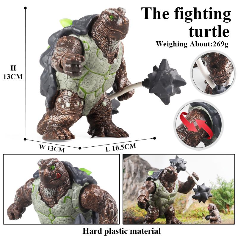 Oenux Original Savage Dinosaurs Myth Dragon Animals Model Fire Bull Octopus Monster Crab Action Figures Kids Collection Toy Gift
