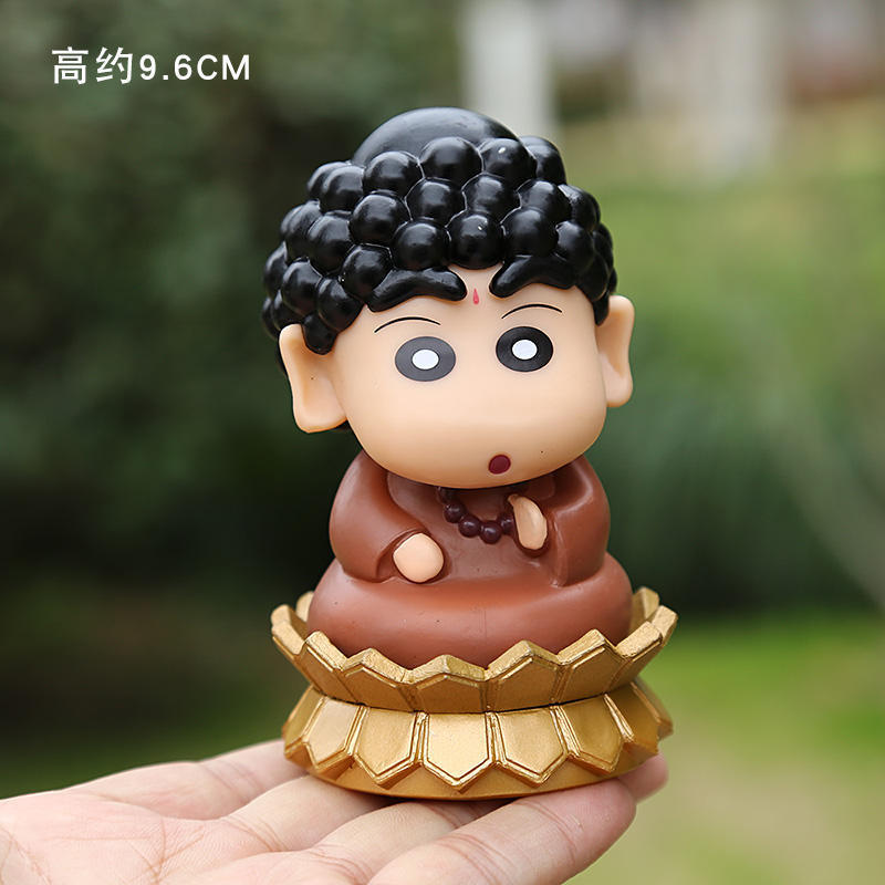 Anime crayon small new peripheral figure model, creative COS Buddha zombie desktop car ornament children's gift