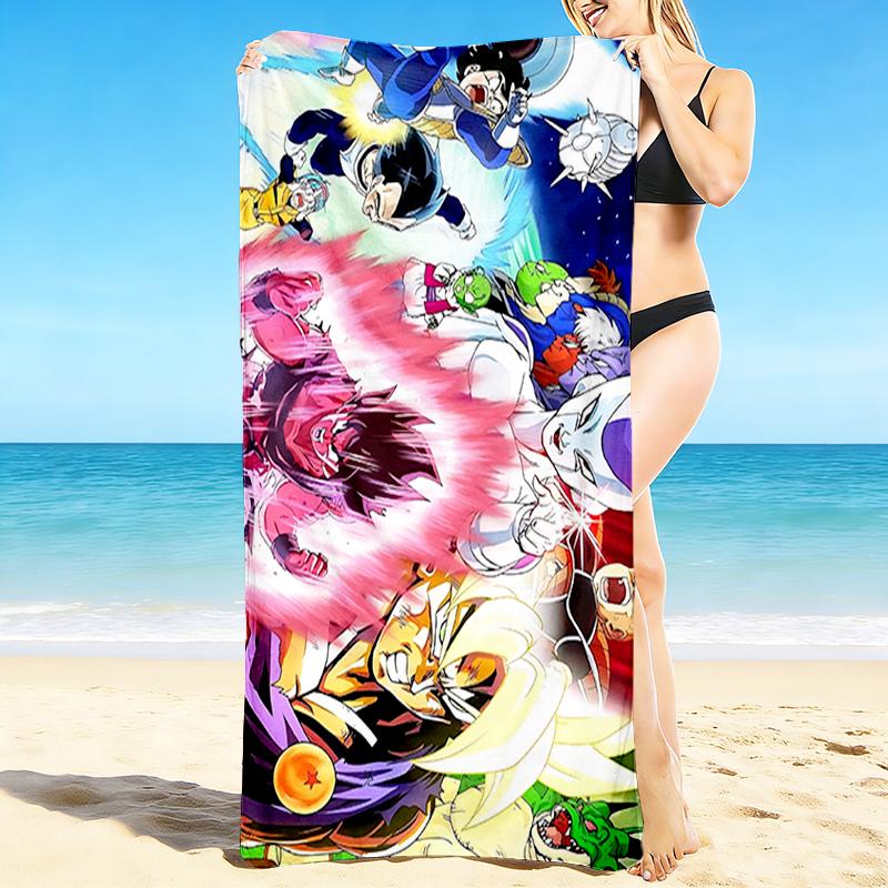 1Pc Dragon Ball Heroes Epic Battle Beach Towel Quick Dry Multiuse For Beach Pool Gym Yoga Home Travel Christmas Halloween Xmas Gift S1818