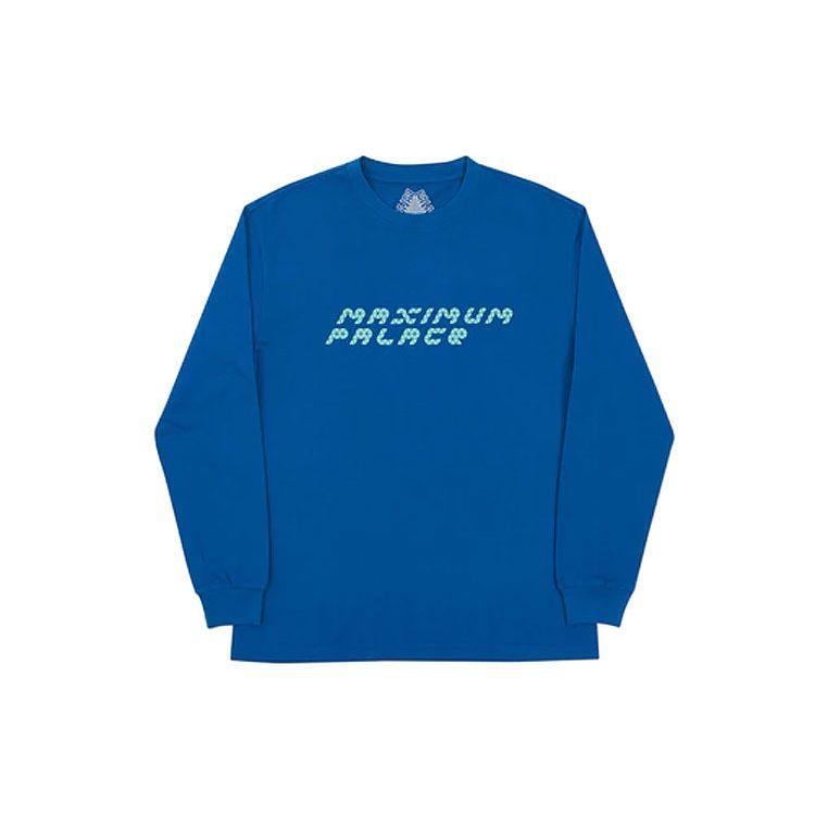 Palace Tri-Flect Long Sleeve T-Shirt with Back Logo Print Unisex Tops Blue P13lS013