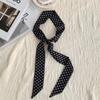Silk Scarf Long Strip New Polka Dot Blue Silk Scarf Neck Scarf Multi-purpose Headscarf Headband Hair Tie Bag Streamer Belt Belt