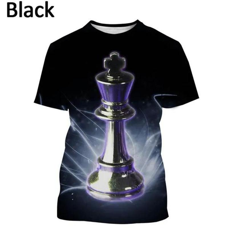 Casual 3D Printed Chess T Shirt Men Women Casual Fashion Short Sleeve Tees Kids Funny Oversized Harajuku Streetwear T-shirt Tops