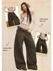 American Floral Balloon Pants - Women's Elastic Waist, Loose, Tie-Up, Slimming, Wide-Leg Design for Autumn & Winter