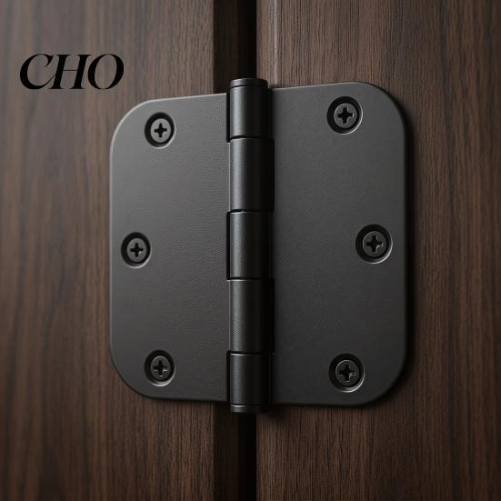 Rotatable Door Hinge 1/5Pcs Rounded Matte Black Hinges Flat Iron Bifold Residential Standard Bedroom Indoor House Hardware Essentials Accessories