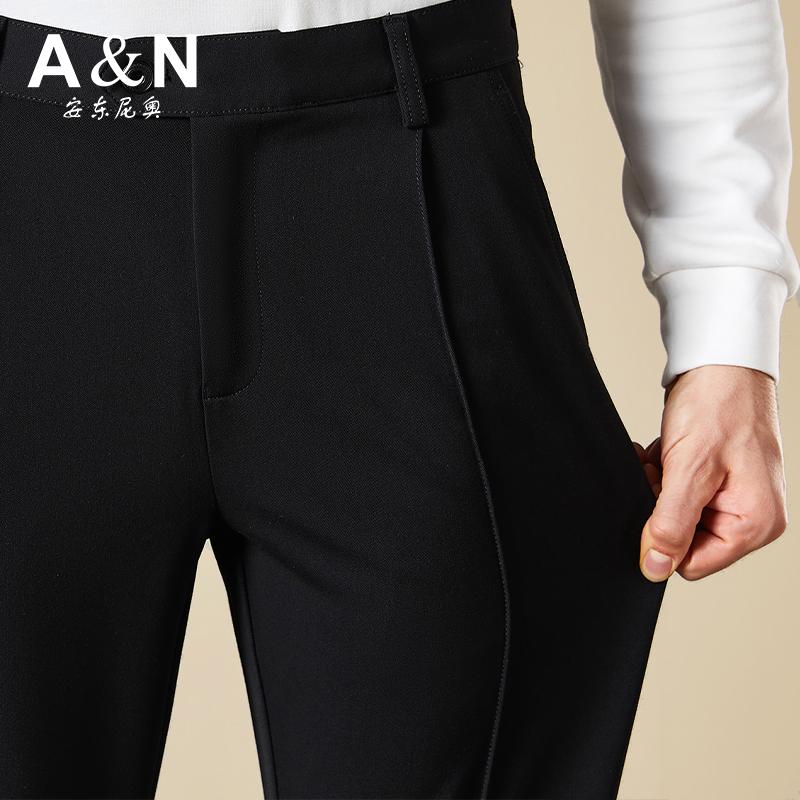 [3D Pants Design] Easy To Take Care of Solid Color Casual Men's Mid Waist Straight Leg Elastic Comfortable Trousers Men