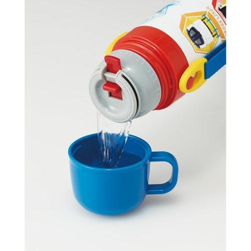 Skater Children's Stainless Steel Water Bottle, 2-Way Design, 470ml (Direct Drinking) or 430ml (Cup Drinking), Plarail Design, Kid-Friendly and Lightw