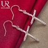 925 Sterling Silver Cross AAA Zircon Piercing Earrings Are Wedding Jewelry