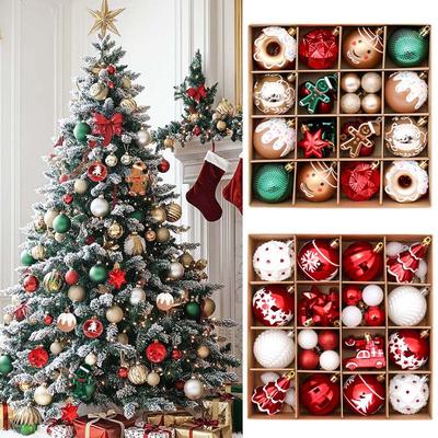 42PCS 6CM Premium Painted Christmas Ball Set 2025 New Year Santa Home Decorations Christmas Tree DIY Decorative Ornaments