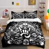Skulls, Guitar, Hand Gesture. Bedding Sets Duvet Cover Sets Duvet Covers Pillowcases(1 * Duvet Cover 2 * Pillowcases Without Duvet Insert)