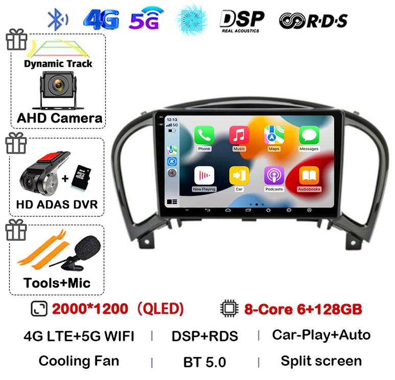 Android 14 Carplay Auto For Nissan Juke YF15 2010 2011 2012 2013 2014 Car Radio Multimedia Video Player GPS Stereo 360 Camera 4G