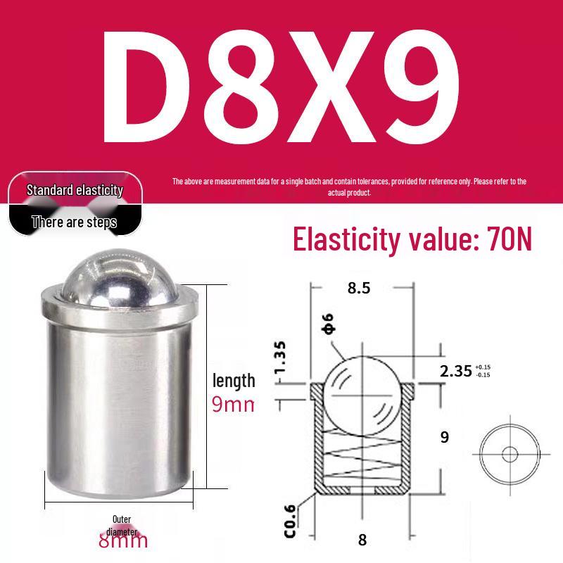 304 Stainless Steel Spring-Loaded Ball Plunger with Limit Screw