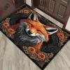 Fox Floral Area Rug Vibrant Animal PrintCarpet for Living RoomCozy and Stylish Home Decor Anti slip carpet can be machine washed