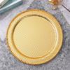 Europäischer Stil Obstschale, Goldene Legierung Kreisform Wellenpunkt Glanz Süßigkeitenschale, 30 cm Abendessen Snack Teller, Party Heimdekoration
