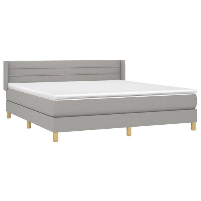 3130361 vidaXL Divan Bed with Mattress Light Grey 160x200cm Fabric