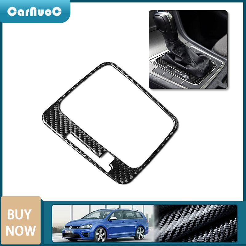 For Volkswagen VW Golf 7 GTI MK7 2013- Steering Wheel Circle Gear Box Wait Car Accessories Interior Carbon Fiber Stickers