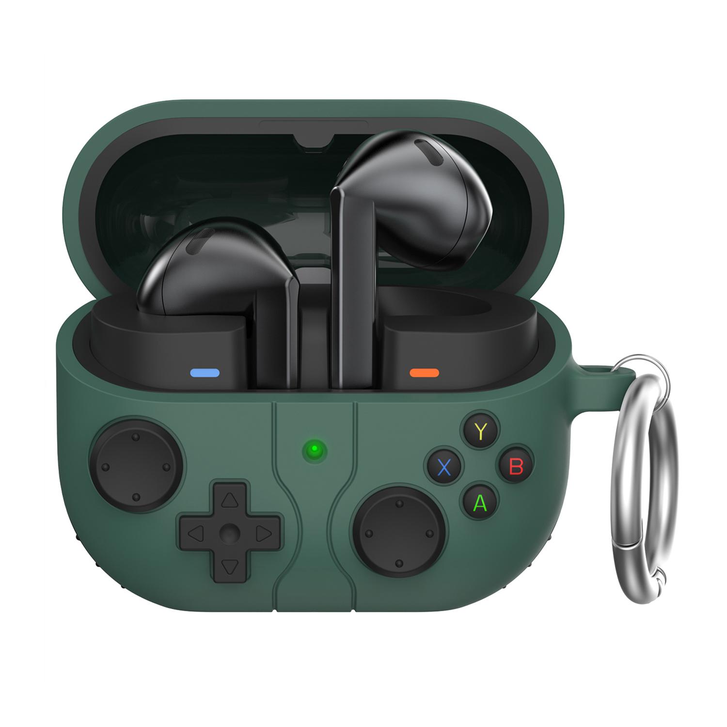 

Для Samsung Galaxy Buds3/Buds3 Pro Защитный чехол Силиконовый Мультяшный Чехол для Bluetooth-совместимых наушников Midnight Green