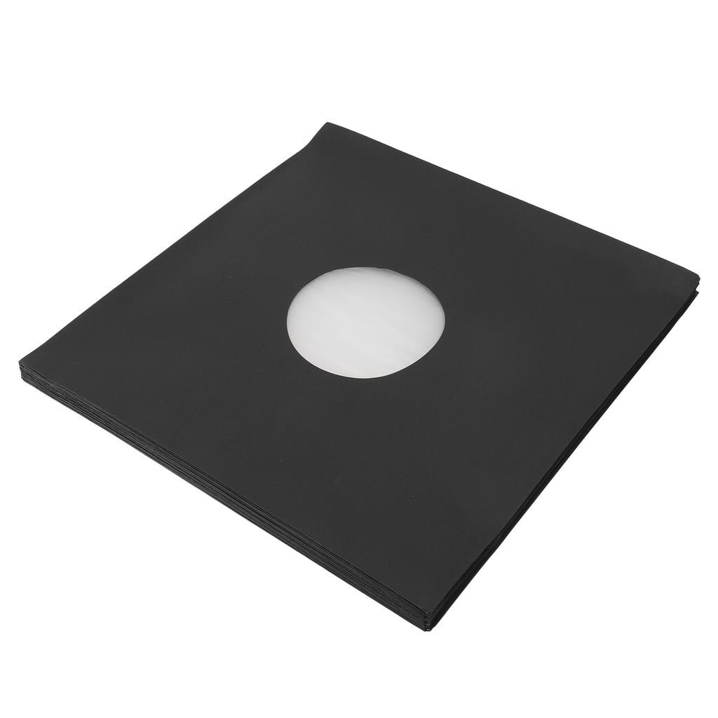 20Pcs 12inch Record Kraft Paper Jackets Matte Black 350gsm Thick Cardboard Record Covers 33 RPM Protective Outer Record