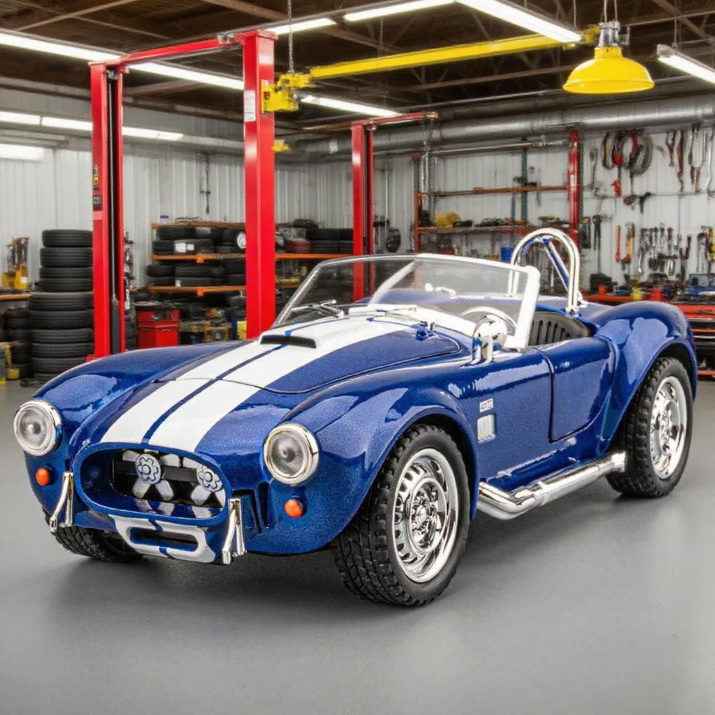 1/22 Ford Shelby Cobra 427 S/C 1965 Modello in Lega Macchinina Giocattolo Diecasts Fusione in Metallo Macchinina con Suono e Luce Giocattoli per Bambini Veicolo
