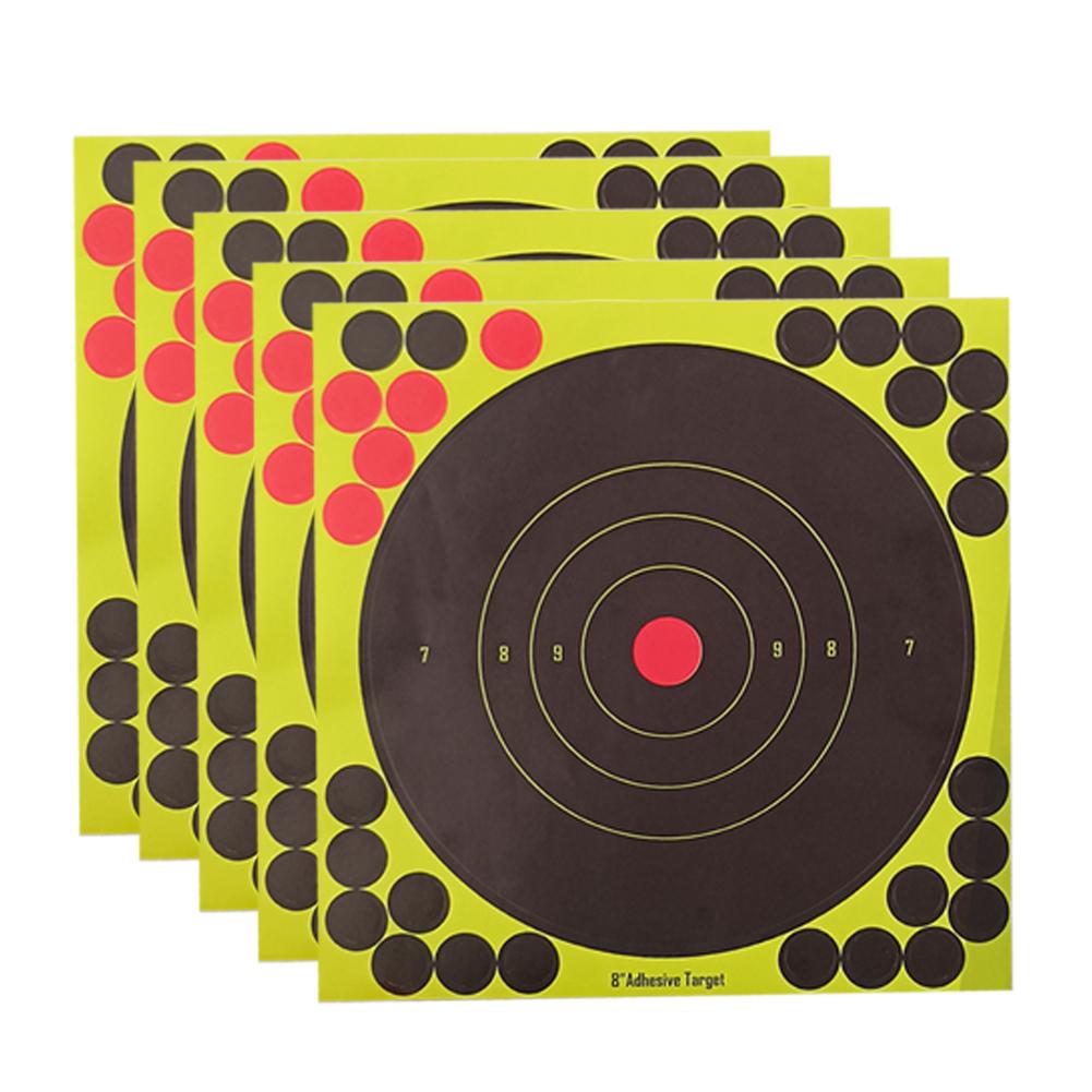 100-5PCS 8-inch Splatter Target High Visibility Adhesive Shooting Target Stickers Reactive Hunting Shooting Training Paper