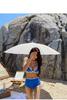 2026 Korean Style Color Block Push-up Bikini Set: Three-piece High-waisted Swimwear for Women