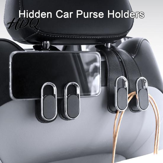 Universal Car Interior Accessories Seat Hook Hanger Faux Leather Back Storage Compact Organizers Foldable Organizer for Hanging Groceries And