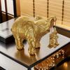1 Piece of Gold and Silver Mother and Child Elephant Statue Ornament, Mother Holding Baby Elephant In a Warm Pose, Living Room Tabletop, Home Decor Cr
