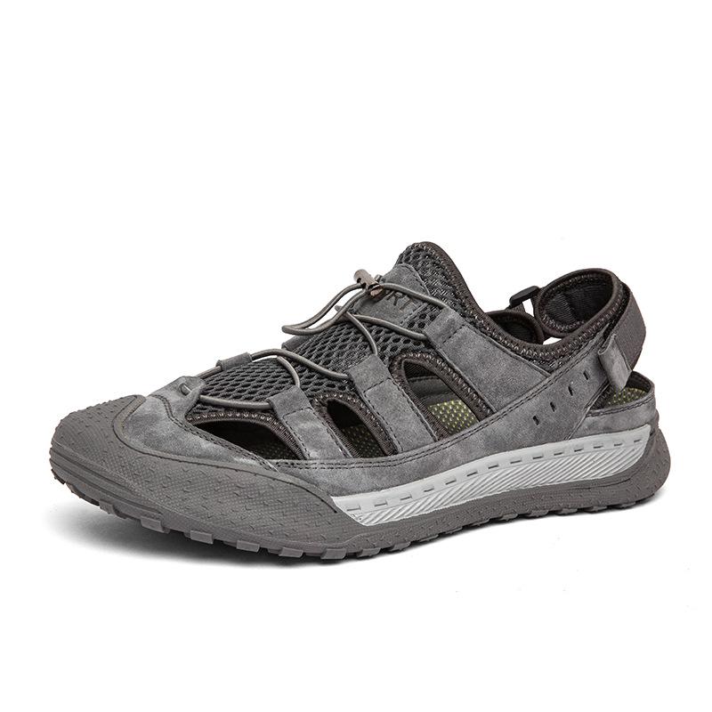 Men s Summer Breathable Mesh Pigskin Sandals 40
