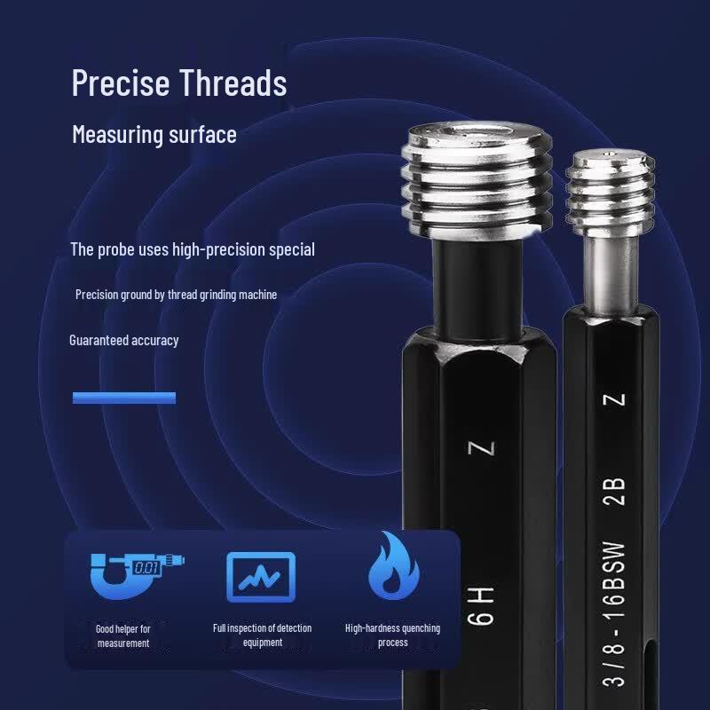 Bairuichuan High-Precision Flat End Metric Thread Plug Gauge