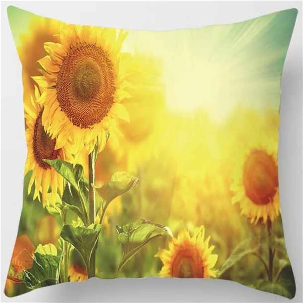 Sunflower Decorative Pillowcase Office Living Room Car Ornaments Home Pillowcase